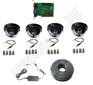 IP-S4005-system of 4 cameras and DVR board - for home and office 