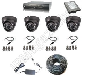 IP-S4028-system of 4 cameras and DVR recorder - office, shop, warehouse, house and villa 