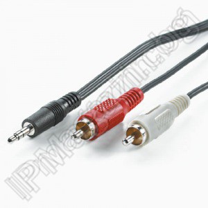 Audio cable, stereo jack - 2 chins, (Stereo jack - 2 RCA), 1.5m 