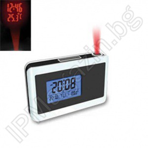Desktop LCD digital projection clock with thermometer 