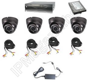 IP-S4045-HDD A system of 4 cameras - 700 TV Lines, 960H and DVR recorder 960H - office, shop, warehouse, house and villa 