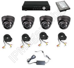 IP-S4033 A system of 4 cameras 600 TV lines and DVR recorder - for office, shop, warehouse, house and villa 