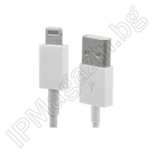 Interface cable, USB cable, for IPhone 5, 1m 