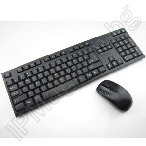 WiFi, 2.4GHz, set, wireless, keyboard and mouse, black 