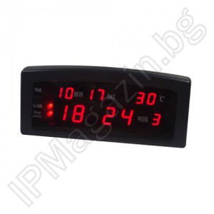 IP-LD-2009 - Дигитален LED диоден часовник с термометър за бюро 