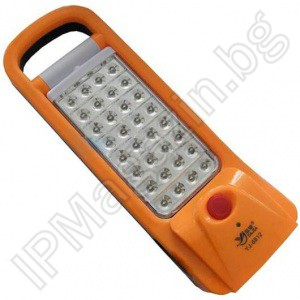 YJ-6812 - emergency, rechargeable, LED lamp, 32 diodes, 2 counting modes 