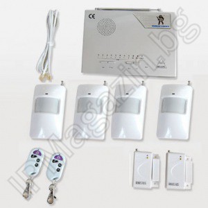 IP-AP006 - безжична, алармена система за дома, 4 обемни датчика за движение, 2 МУКа, 2 дистанционни 