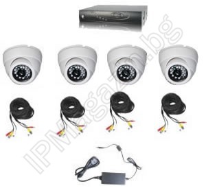 IP-S4050 - CCTV 4 cameras - 1200 TV lines 960H, and DVR recorder 960H - for apartment, office, shop, warehouse, house and villa 