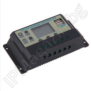 SC1224-10A - контролер, управление, на зареждане, акумулаторни батерии, от соларен панел, 12V, 24V, 10A 