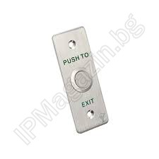 PBK-814A - Exit Button, Stainless Steel, Embedded or Surface Mounting, with Console MBB-811A-M 