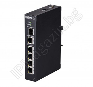 PFL2106-4ET-96 - 6 port, 4 ports 10/100 POE, 1 Gigabit, 1 optical Gigabit, ePOE / POE, Layer 2, switch, switch, epoE SERIES DAHUA