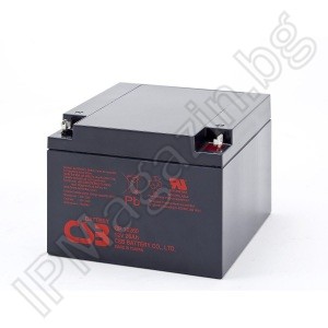 GP12260 - CSB, rechargeable battery, 12V, 26Ah, T8 