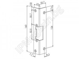 F53 / F54 - short, angular and front plate, suitable for counter strips series 41/50/52/54 / 99TOP 