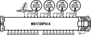 Multiple switch 17 to 20, 17 inputs, 20 outputs 
