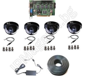IP-S4006-system of 4 cameras and DVR board - for home and office 