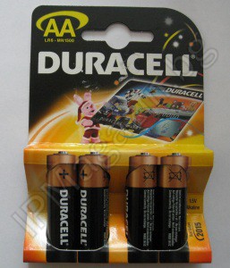 Комплект, 4 броя, алкални батерии, 1.5V, AA, DURACELL 