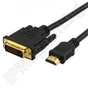 Cable, HDMI Male to DVI Male, 5m 