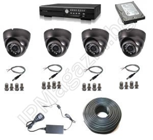 IP-S4008-system of 4 cameras and DVR recorder - for a house and villa 