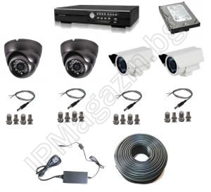 IP-S4017 -Система от 4 камери и DVR рекордер - за офис 