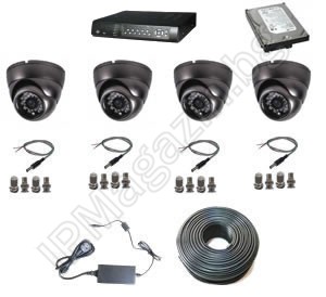 IP-S4008-system of 4 cameras and DVR recorder - for a house and villa 