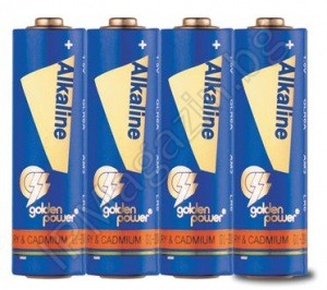 Set, 4 pieces, alkaline batteries, 1.5V, AA, Golden Power 