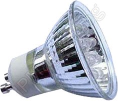 Lamp, fretted, 20 diodes, 220V, GU10, cold white 