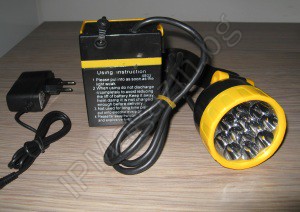 Emergency, rechargeable lamp, 12 diodes, 1 sweep mode 