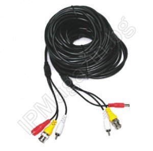 Готов кабел за видеонаблюдение, аудио, BNC, захранване, 30m 