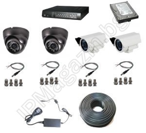 IP-S4021 -Система от 4 камери и DVR рекордер - за офис 