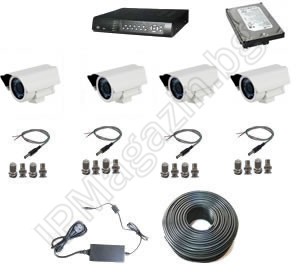 IP-S4015-system of 4 cameras and DVR recorder - house and villa 