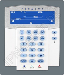 PARADOX K37 - безжична, 32-зонова, 2-посочна, LED клавиатура, с икони 