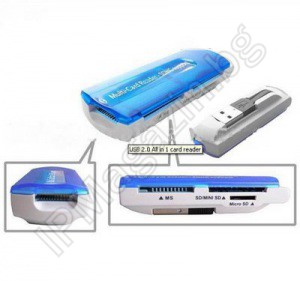 IP-CR001 - USB 2.0, Card reader, MS, SD, MINI SD, Micro SD, M2, T-FLASH 