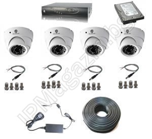IP-S4031-system of 4 cameras and DVR recorder - for office, shop, warehouse, house and villa 