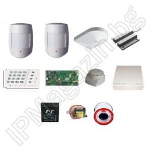 IP-АS402 - PARADOX, жична, алармена система, 1 клавиатура, 2 обемни датчика, 1 акустичен, 1 МУК 