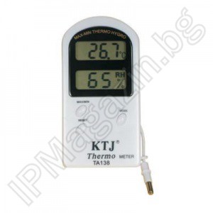 TA138 - влагомер, термометър, вътрешна или външна температура, 1.9" LCD дисплей 