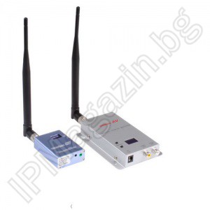IP-VS1207 - безжичен предавател и приемник (комплект) 700mW 1.2GHz за безжичен пренос на видеосигнал, аналогови камери