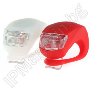Set, diode light and stop, white and red, for bicycle 