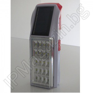 SW-209 - emergency, rechargeable, LED lamp, 20 diodes, solar element 