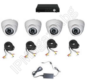 IP-S4049 - система за видеонаблюдение, от 4 камери - 800 ТВ линии, DVR рекордер - за апартамент, офис, магазин, склад, къща и вила 