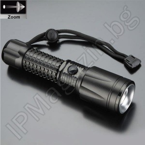 GL-K13 - battery, LED torch, CREE T6, with focus adjustment, 2 signal modes, 5 lighting modes 