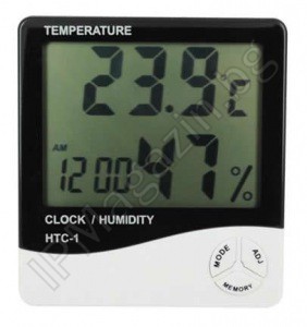 HTC-1 - влагомер, термометър, вътрешна температура, часовник, 3.9" LCD дисплей 