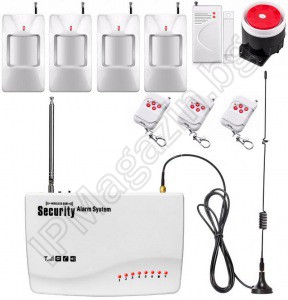 IP-AP014 - wireless, GSM alarm, home, 4 motion detectors, 1 door MUK, 3 remote 