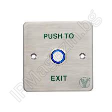 PBK-814C (LED) - Exit button, backlight, stainless steel 