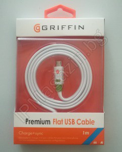 GRIFFIN, интерфейсен кабел, micro USB към USB, Flat, 1m 