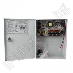 PSU2281BA1 - 12V, 10A, 18 channel, battery back up, power supply unit 