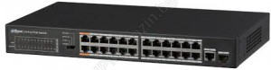 S3226-24ET-240 - 26 портов, 24 порта 10/100 POE, 2 порта Gigabit, Layer 2, 240W, POE комутатор DAHUA