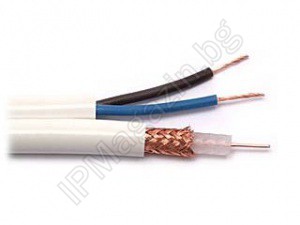 RG59+2x0.5 - комбиниран, коаксиален кабел, RG59+2x0,5, 100m 