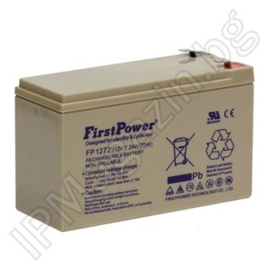 FP1272 - First Power, rechargeable battery, 12V, 7.2Ah, F2 