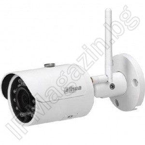 IPC-HFW1435S-W-0280B-S2 - 4MP, 2.8mm, 30m, SD слот, външен монтаж, булет WiFi, безжична, IP камера за наблюдение, DAHUA