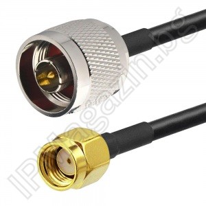 N-Male към RP-SMA-Male, асемблиран, високочестотен, кабел, 1m 